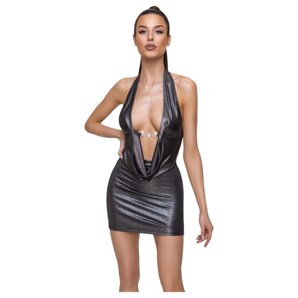 Cottelli Party - rochie scurtă cu guler la gât - argintiu - XL