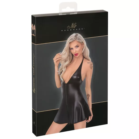 Noir - rochie mini scurtă cu model piele de șarpe - negru - L