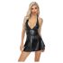 Noir - rochie mini cu top croi piele de șarpe (negru) - L