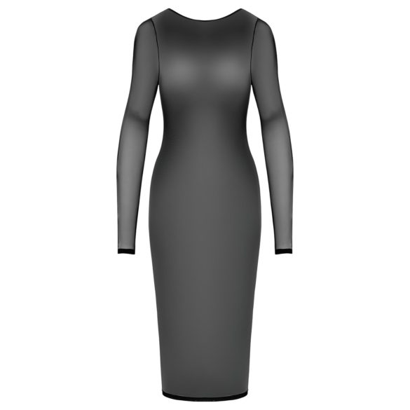 Cottelli Party - rochie transparentă cu fermoar - neagră