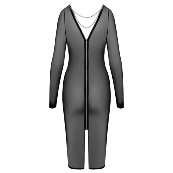 Cottelli Party - rochie transparentă cu fermoar - neagră