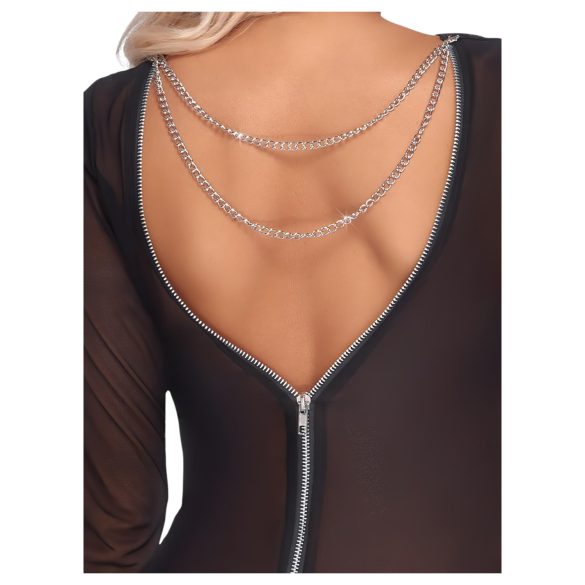 Cottelli Party - rochie transparentă cu fermoar - neagră - L