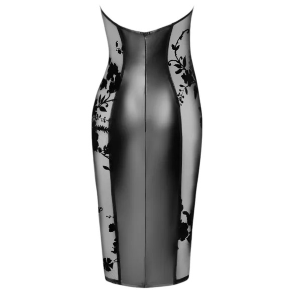 Noir - rochie cu guler lucios (negru)