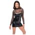 Noir - rochie mini lucioasă cu top transparent - negru - L