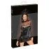 Noir - rochie mini lucioasă cu top transparent - negru - XL