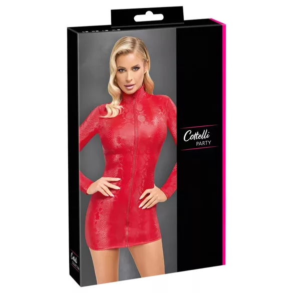 Cottelli - rochie mini cu model piele de șarpe - roșu