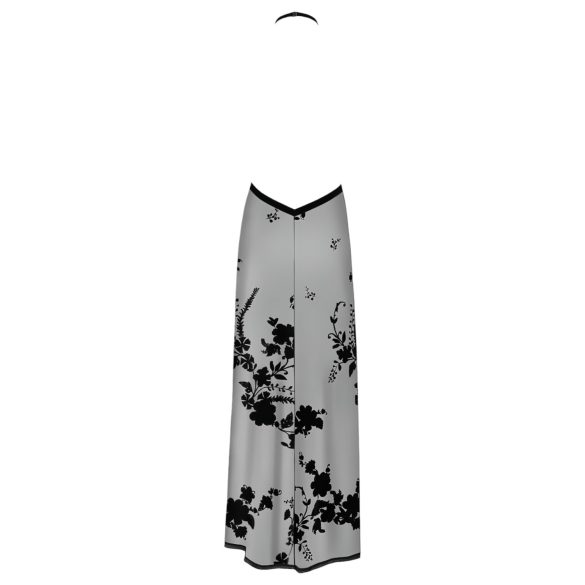 Noir - rochie maxi transparentă cu imprimeu floral (negru)