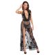 Noir - rochie maxi transparentă cu model floral (negru) - M