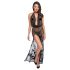 Noir - rochie maxi transparentă cu model floral (negru) - XL