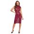 Cottelli - rochie transparentă cu dantelă - bordo