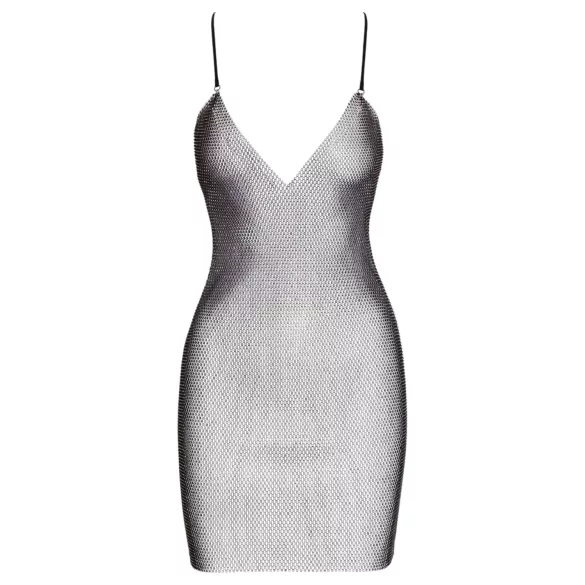 Cottelli Party - rochie mini sexy cu efect de lanț (neagră) - S/M