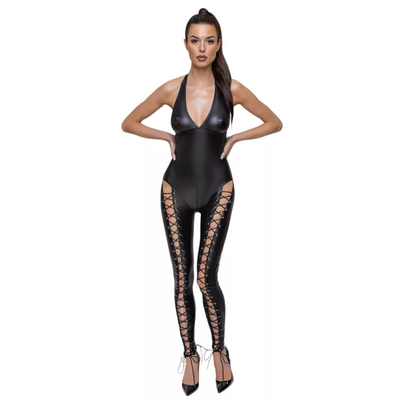 Cottelli Party - salopetă corset cu bandă la gât (negru) - XL