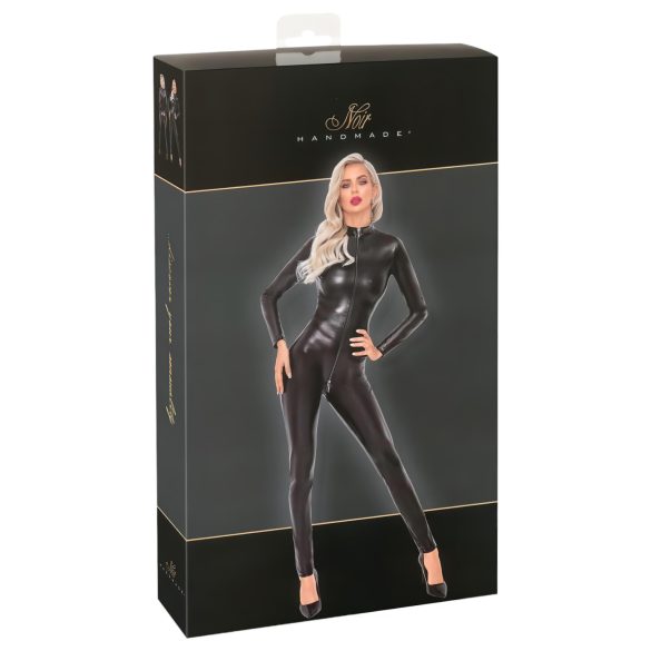 Noir - salopetă lungă cu model piele de șarpe (negru) - L