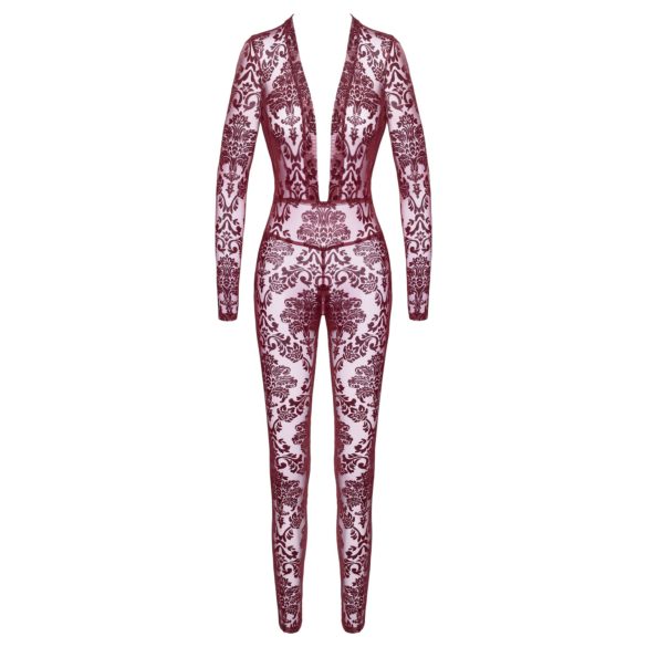 Noir Kink Royal - body dantelă transparentă - roșu - M