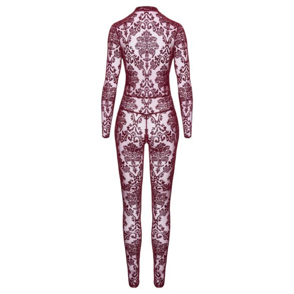 Noir Kink Royal - body dantelă transparentă - roșu - L