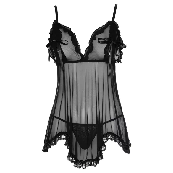 Cottelli - Babydoll sexy cu volane - negru - M
