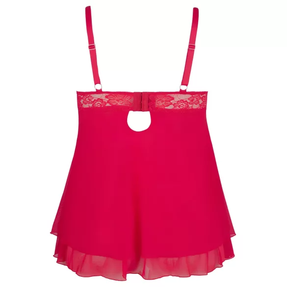 Cottelli - babydoll plus size - dantelă, lejer - roșu - 3XL