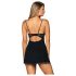 Obsessive Luvae - neglije și tanga florale cu strasuri (negru)