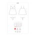 Obsessive Luvae - neglije și tanga florale cu strasuri (negru) - L/XL