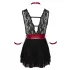 Cottelli Bondage - Babydoll dantelat cu guler (negru) - L