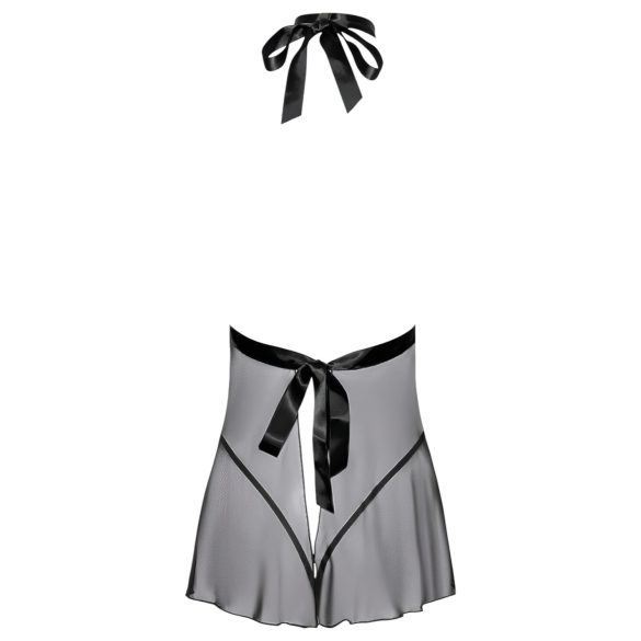 Kissable - babydoll scurt cu guler, dantelă - negru - L/XL