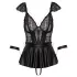 Cottelli Bondage - rochie mini din dantelă cu cătușe (neagră) - L