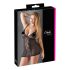 Cottelli Plus Size - Neglijeu din dantelă transparentă (negru)