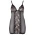 Cottelli Plus Size - Neglijeu din dantelă transparentă (negru)