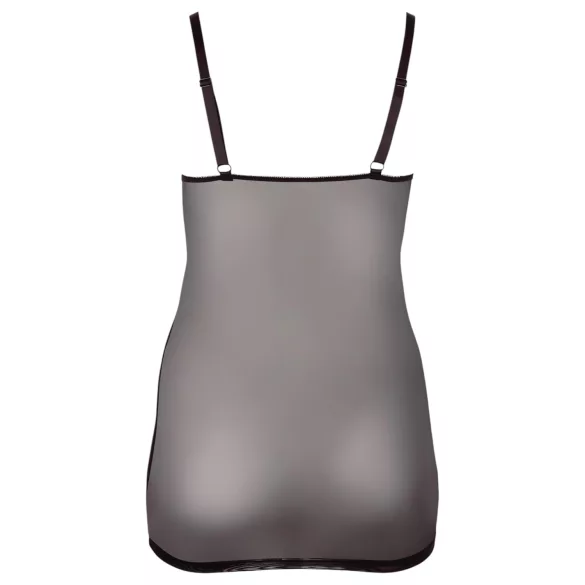 Cottelli Plus Size - babydoll din dantelă transparentă - negru - 3XL