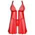 Obsessive Elianes - set babydoll din dantelă (roșu)