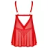 Obsessive Elianes - set babydoll din dantelă (roșu)