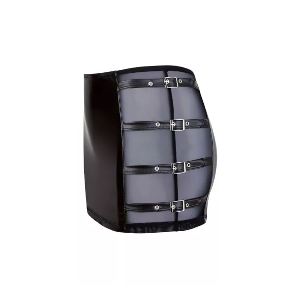 Cottelli - fustă mini lucioasă cu cataramă - negru - L