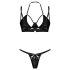 Obsessive - set lenjerie sutien lucios - negru - L/XL
