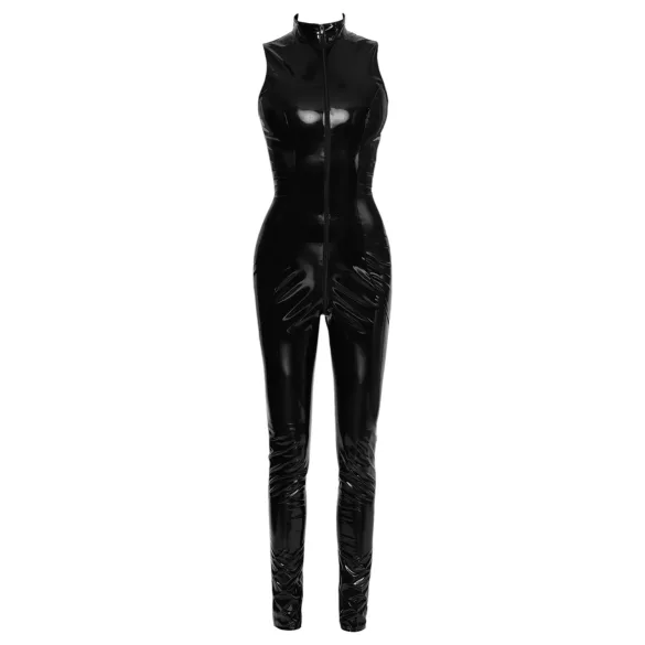 Black Level - salopetă latex lucioasă cu fermoar - negru - S