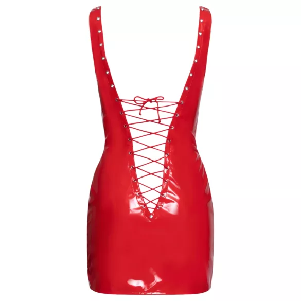 Black Level - rochie mini din lac cu șireturi - roșu - M