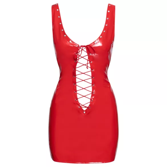 Black Level - rochie mini din lac cu șireturi - roșu - 2XL