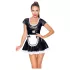 Black Level - rochie de cameristă din latex (neagră)