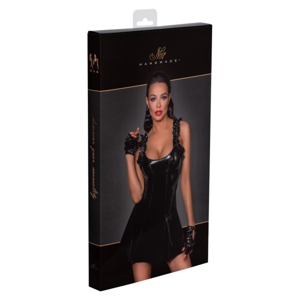 Noir - rochie mini cu volane (neagră)