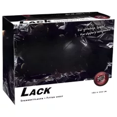   LakkHaus - cearșaf pat latex lucios cu elastic - 160x200 cm - negru