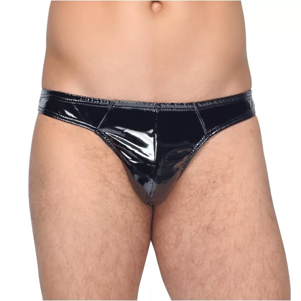 Black Level - tanga bărbați clasic din latex - negru