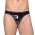 Black Level - tanga bărbați clasic din latex - negru