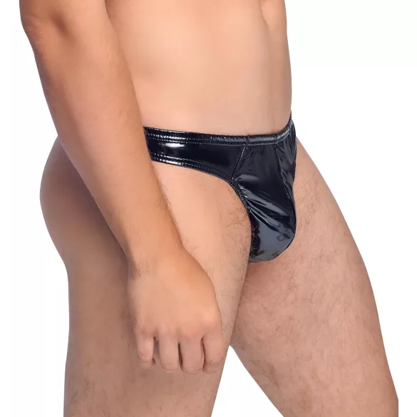 Black Level - tanga bărbați clasic din latex - negru