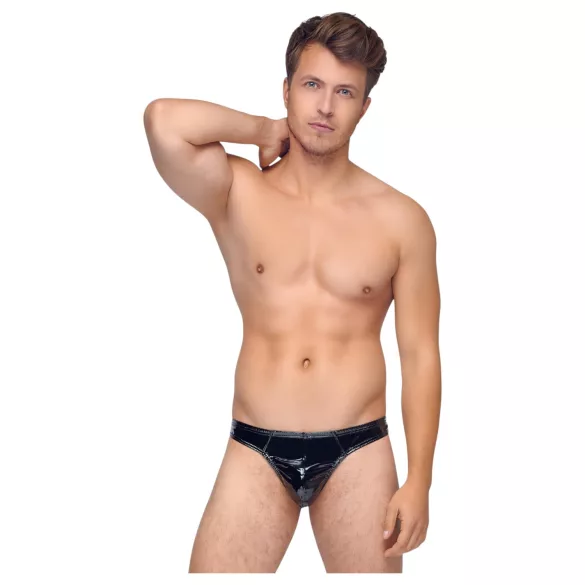 Black Level - tanga bărbați clasic din latex - negru