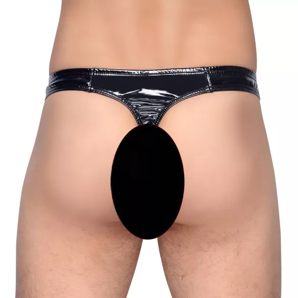 Black Level - tanga bărbați clasic din latex - negru