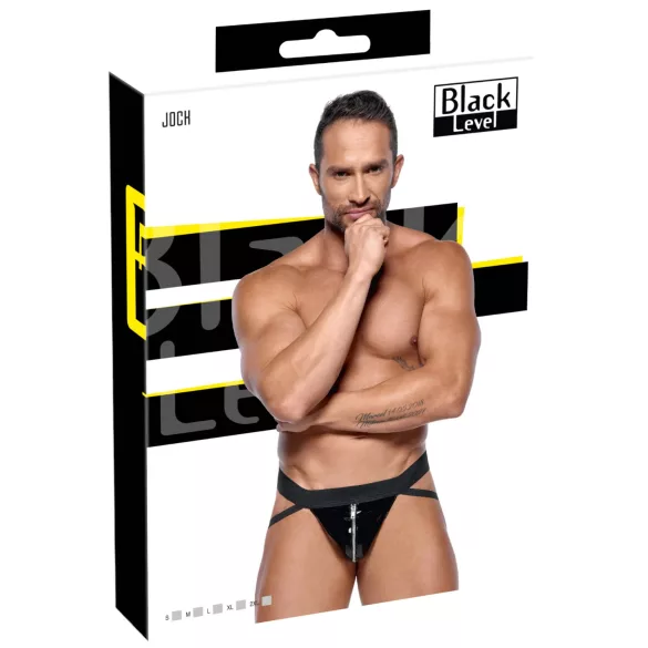 Black Level - jockstrap cu fermoar - negru - L