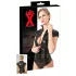 Latex - top damă scurt cu fermoar - negru - 2XL