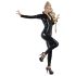 Overall din latex cu mâneci lungi - negru - L