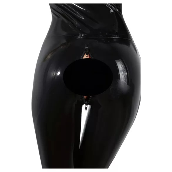 LATEX - salopetă damă cu mâneci lungi - latex negru - XL