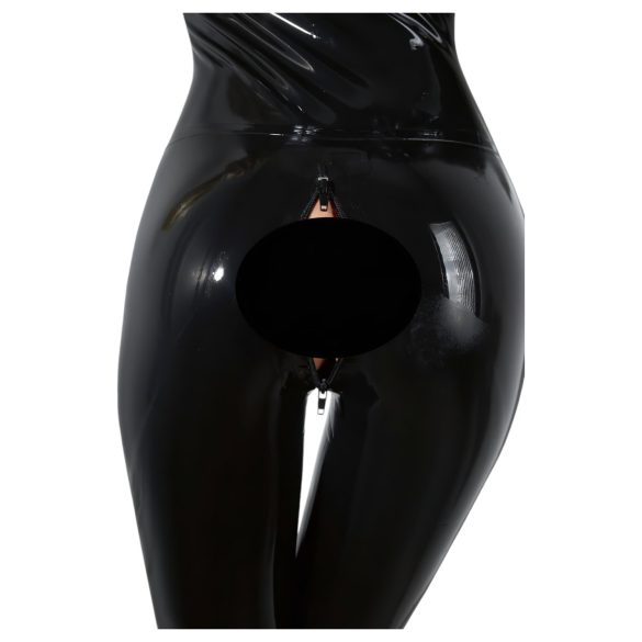 LATEX - salopetă damă cu mâneci lungi - latex negru - 2XL