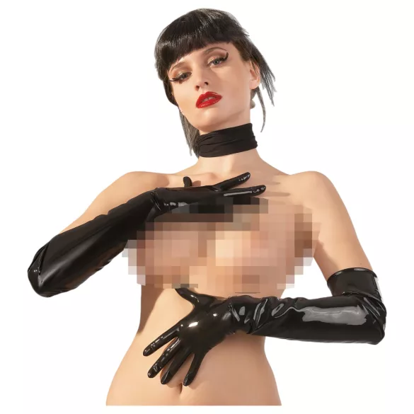 LATEX - mănuși lungi unisex - latex negru